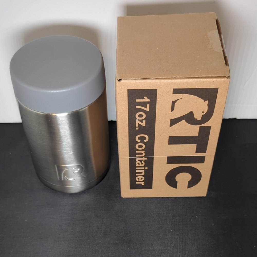 RTIC 17oz Insulated Stainless Steel Container with Gray Lid new